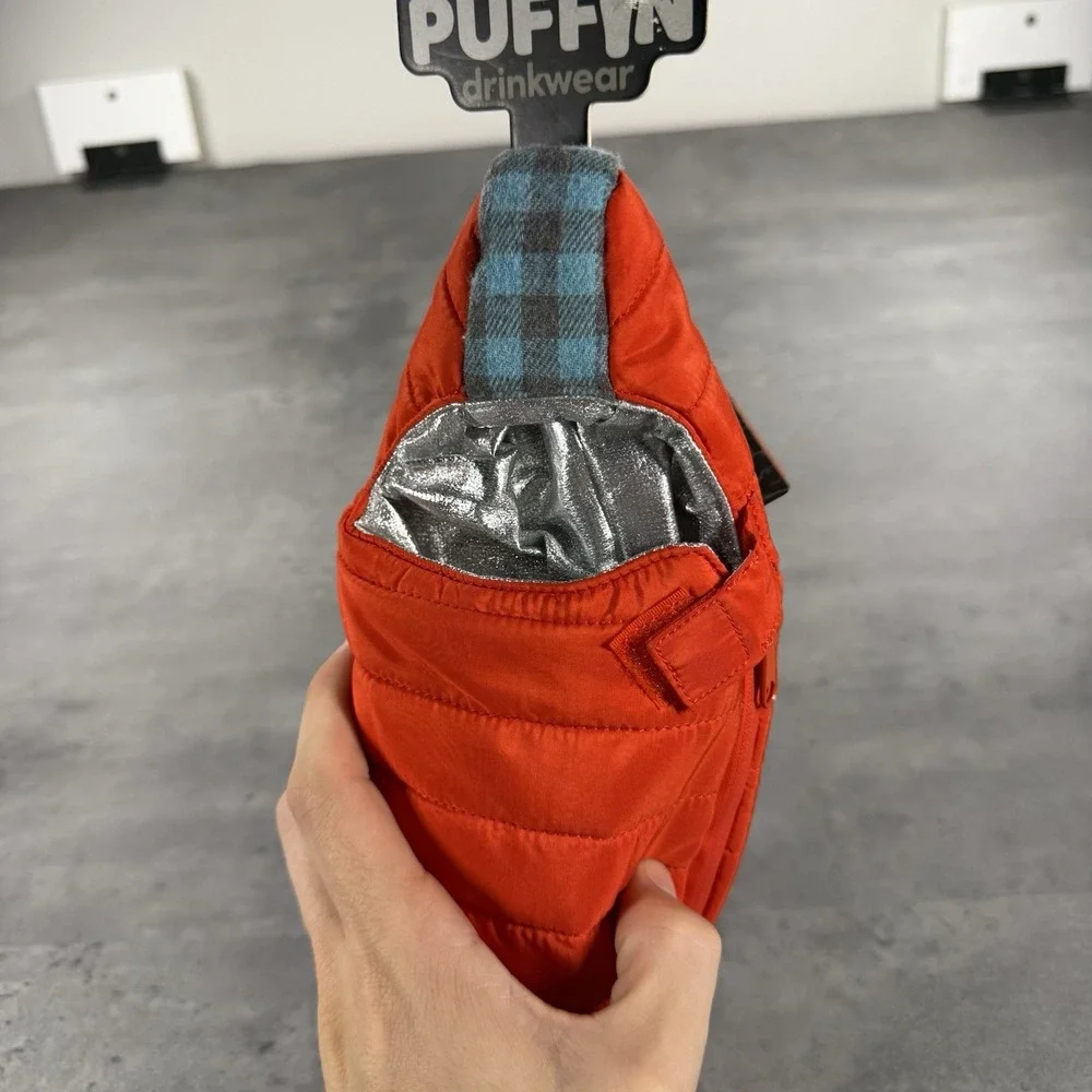 Puffin Drinkwear The OG Beverage Cooler Orange Sleeping‎ Bag Can Insulator New